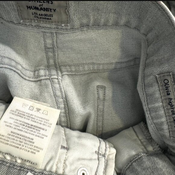 NWT Citizens of Humanity Olivia High Rise Slim Ankle Jeans Light Zinc COH 32 - Picture 2 of 8